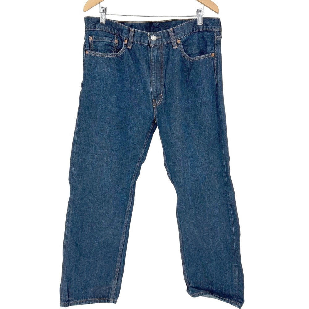 Levi's 505 Jeans Mens 38x30 Blue Regular Fit Straight Leg Classic Workwear Denim